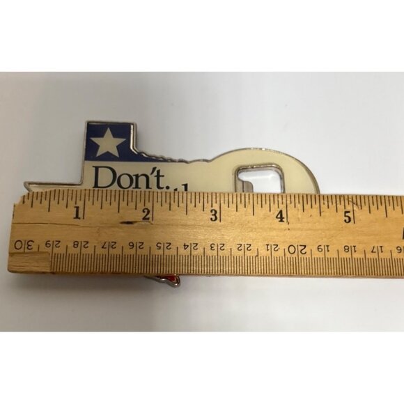 Texas Shaped Bottle Opener Magnetic Dont Mess With Texas Design 4.5" - Picture 2 of 6